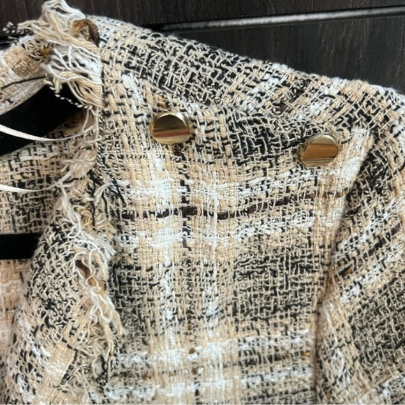 NWT Zara Plaid Tunic TWEED Dress With Pockets - Picture 6 of 6